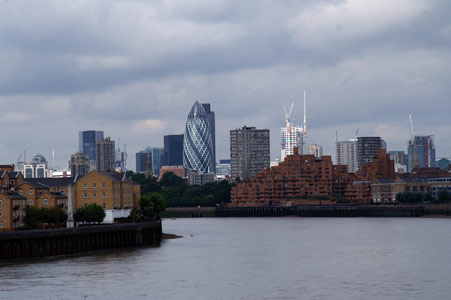 Skyline London seeing from Canary Wharf